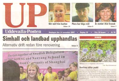 Uddevallaposten 14 nov, framsida